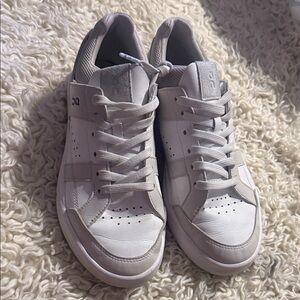 On Running Women's White Low-Top Leather Sneakers